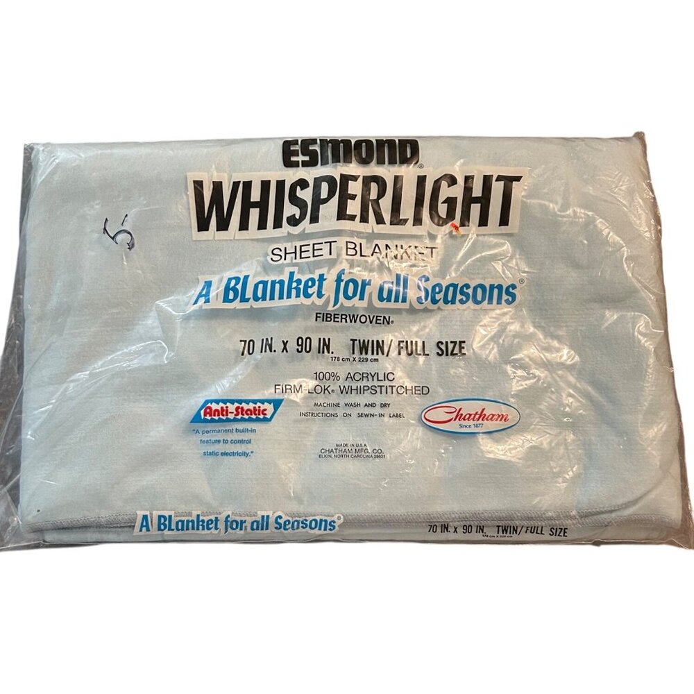 Esmond Whisperlight Sheet Blanket Twin/Full 70x90 Anti-Static Fiberwoven Acrylic